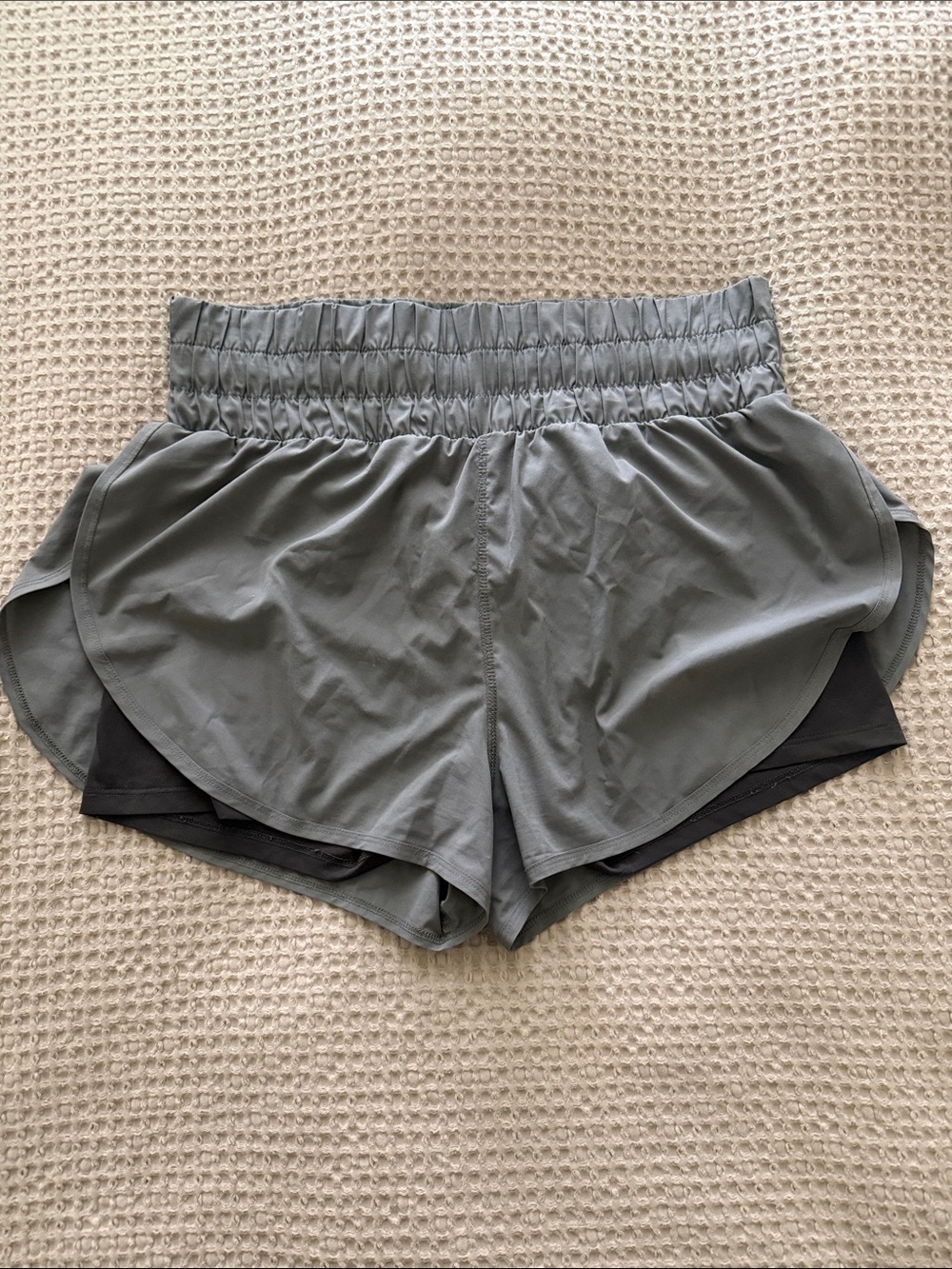 Women’s Athletic Layered Grey Running Shorts